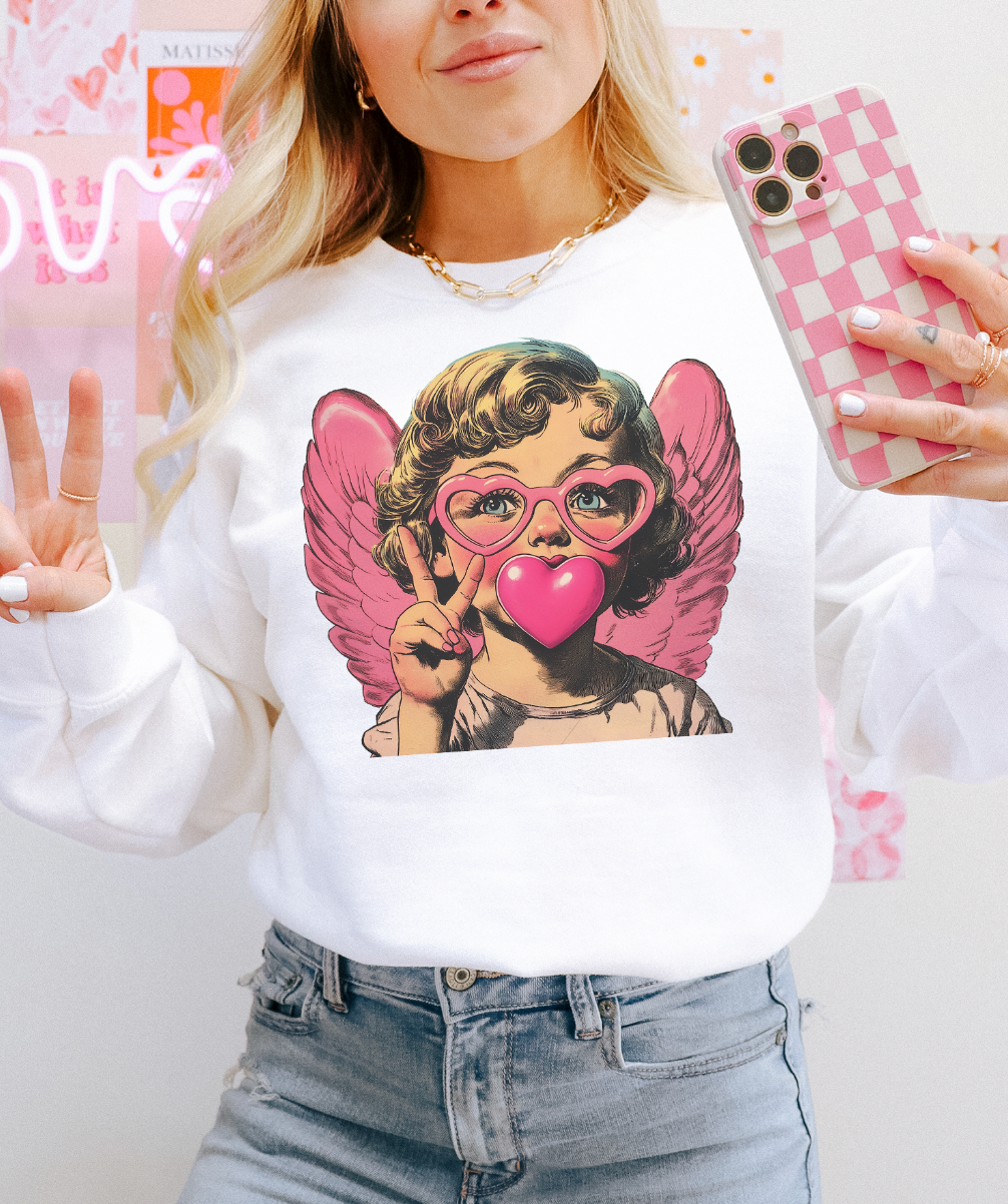 Bubblegum Cupid Valentine - Multiple color options in Tee or Sweatshirt