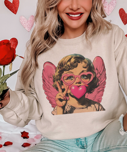 Bubblegum Cupid Valentine - Multiple color options in Tee or Sweatshirt