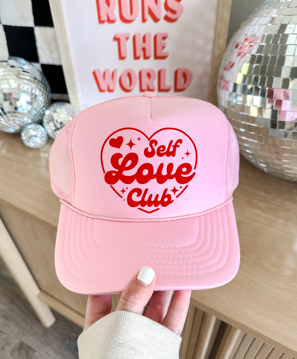 Self Love Club - Foam Trucker Cap - Baby Pink