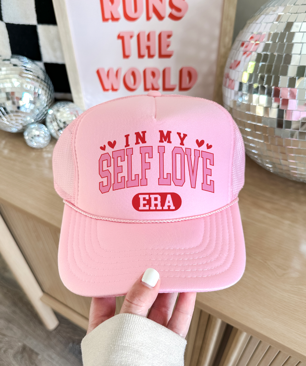 In My Self Love Era - Foam Trucker Cap - Baby Pink