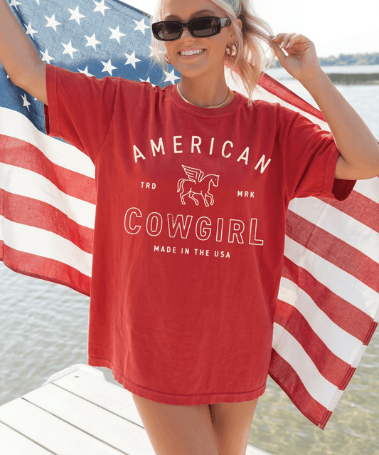 MISSMUDPIE American Cowgirl Comfort Color Tee - Red