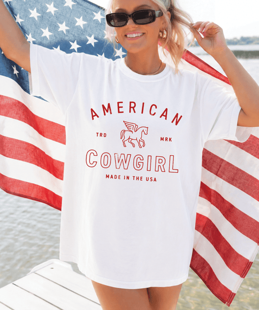 MISSMUDPIE American Cowgirl Comfort Color Tee - White