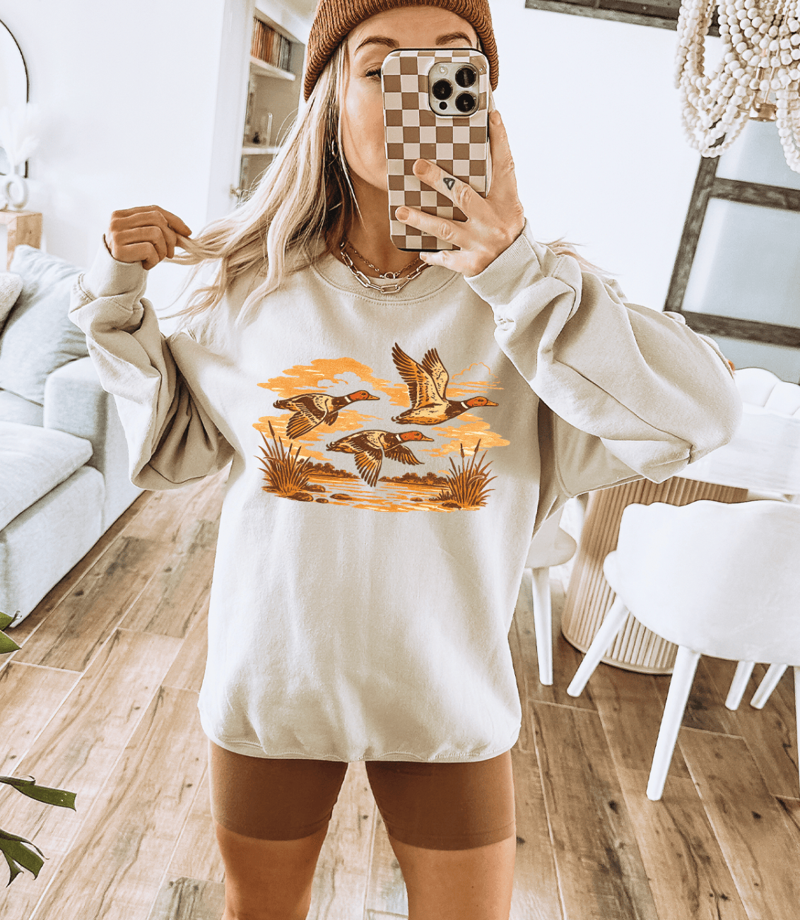 Shipping Dept. Adult SMALL / Cream Sweatshirt Autumn Marsh Flight - Sweatshirts & T-Shirts