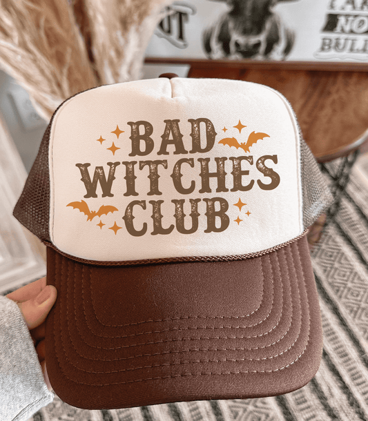 Shipping Dept. Bad Witches Club -  Brown & Tan Foam Otto Trucker Hat