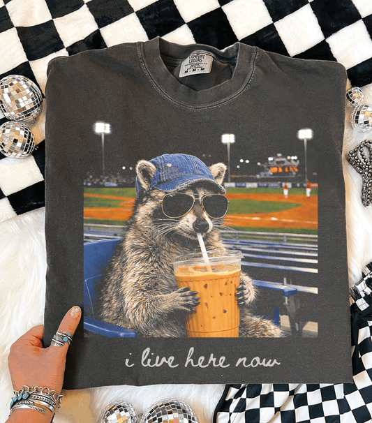 MISSMUDPIE Baseball I Live Here Now - Comfort Color Pepper