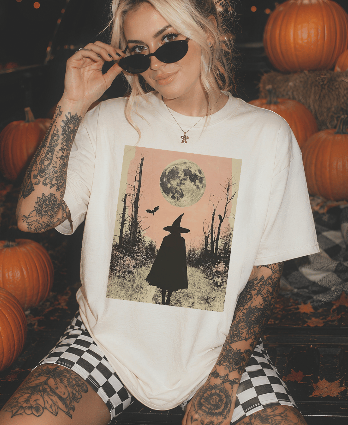 Shipping Dept. SMALL / Cream T-Shirt Batty After Dark Disco Pop Halloween - Cream Tees and Sweatshirts