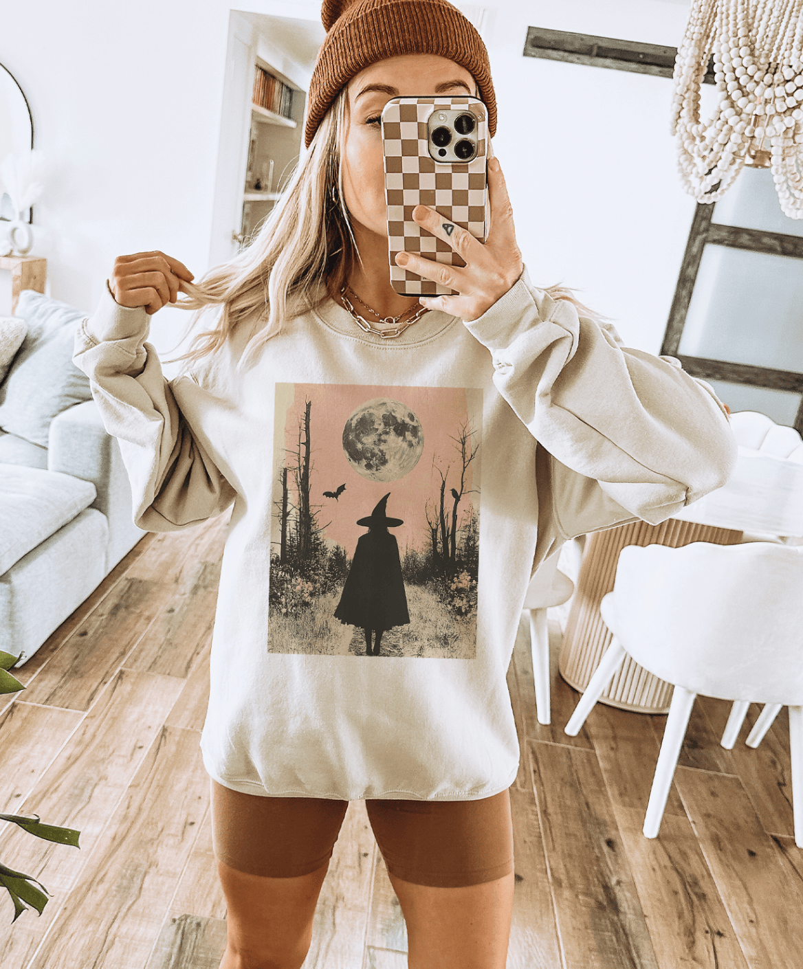 Shipping Dept. SMALL / Cream Sweatshirt Batty After Dark Disco Pop Halloween - Cream Tees and Sweatshirts