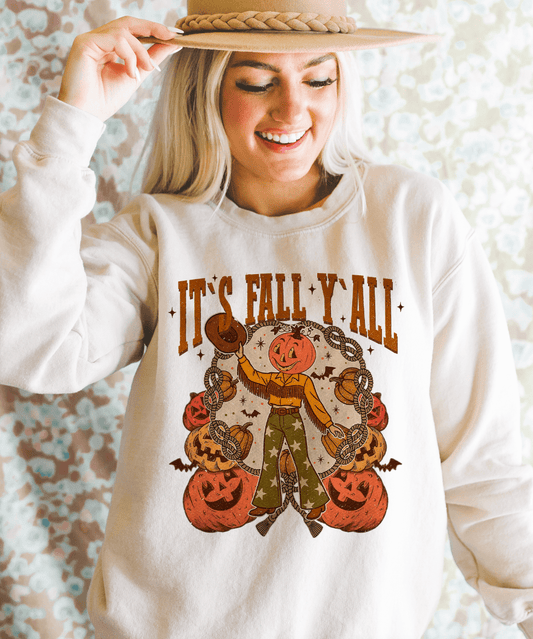 Shipping Dept. Bell Bottom Pumpkin It's Fall Yall - Tees and Sweatshirts