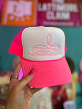 Load image into Gallery viewer, Shipping Dept. Hot Pink &amp; White with Hot Pink stitching Boot Stitch Trucker Caps - Multiple Color Options
