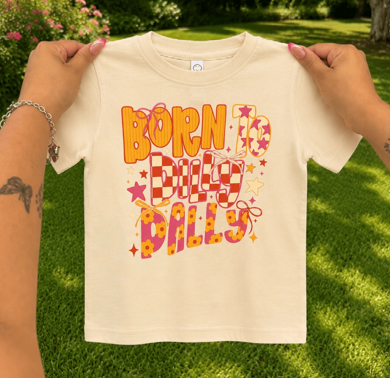 Shipping Dept. Youth Small / Cream Born To Dilly Dally - Childrens Grahpc Tees