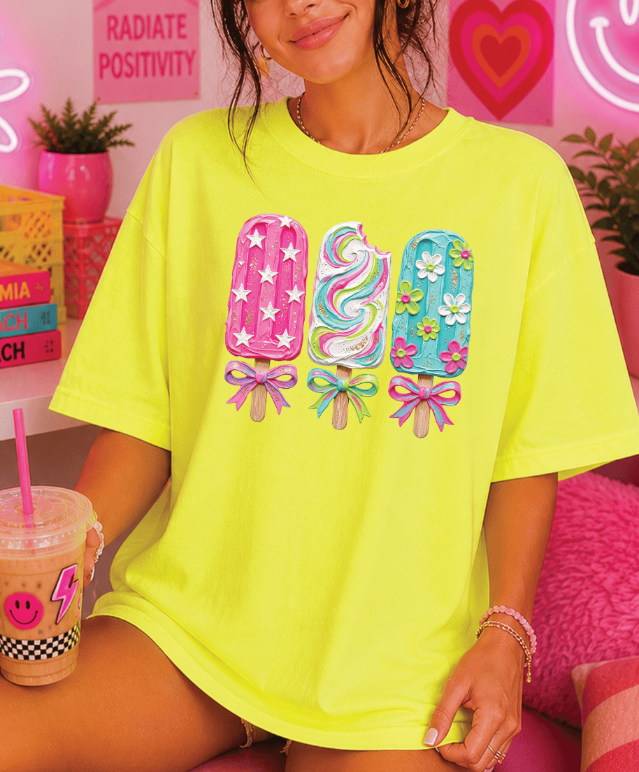 Shipping Dept. Bright Summer Popsicle - Comfort Color Neon Yellow