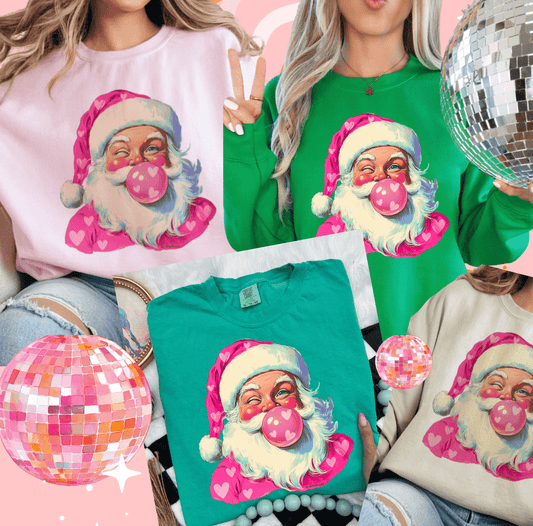 Shipping Dept. Bubblegum Heart Santa - Multiple Color options