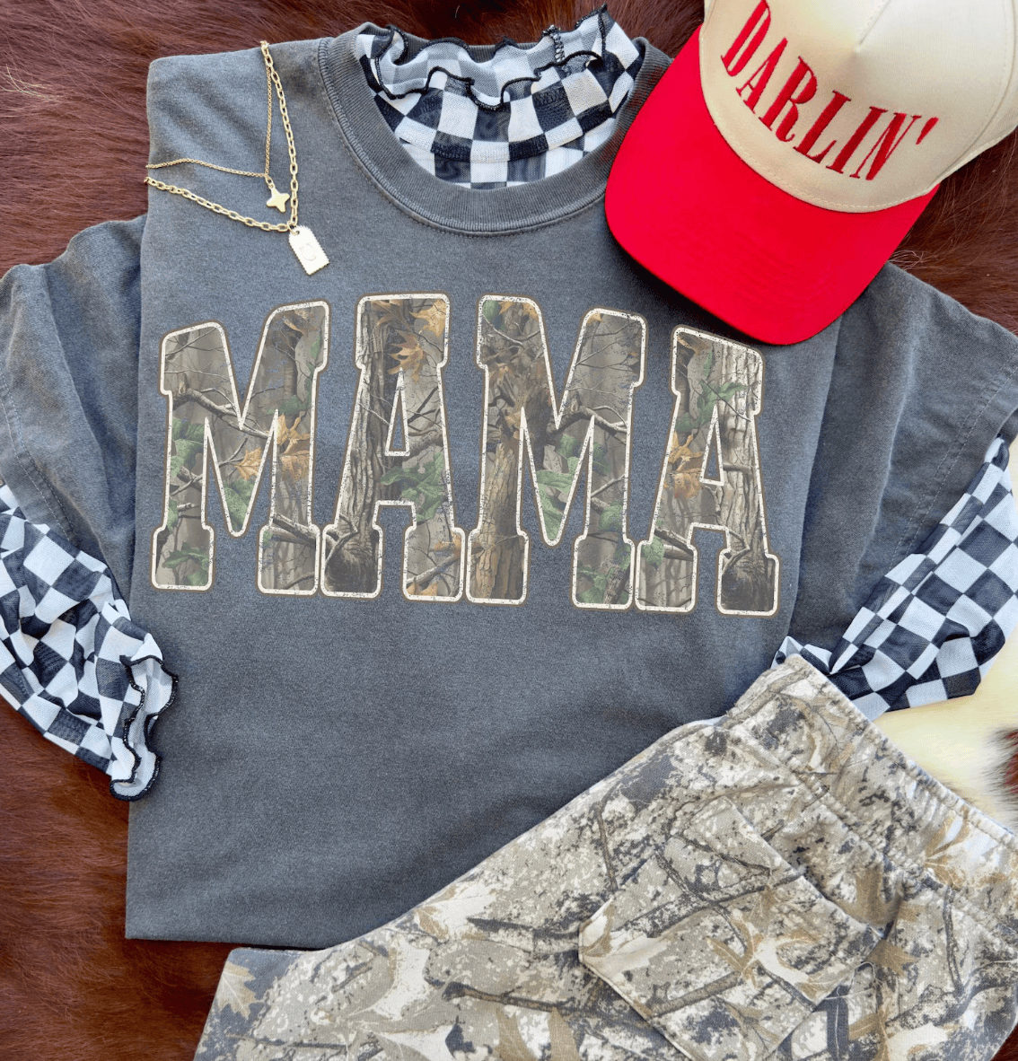 MISSMUDPIE Small / Comfort Color Pepper Camo MAMA Tees & Sweatshirts