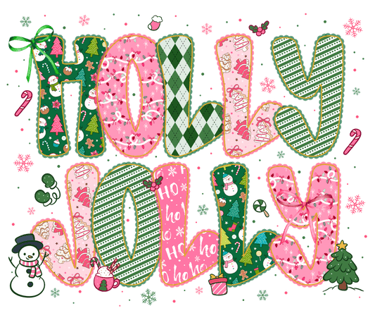 Shipping Dept. CH_Q120_PNG holly jolly pink and green