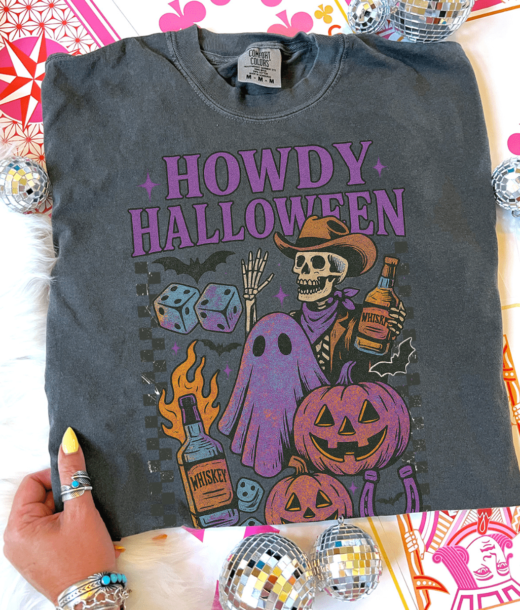 Shipping Dept. Checkered Howdy Halloween  - Comfort Color Pepper