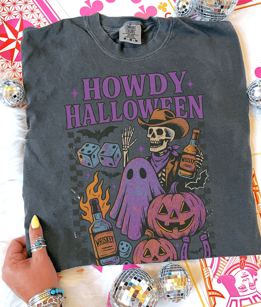 Shipping Dept. Checkered Howdy Halloween  - Comfort Color Pepper