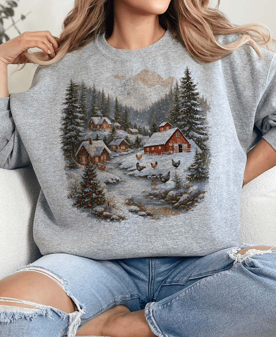 Shipping Dept. Christmas at the Chicken Farm  - Sweatshirts & T-Shirts Multiple Color Options