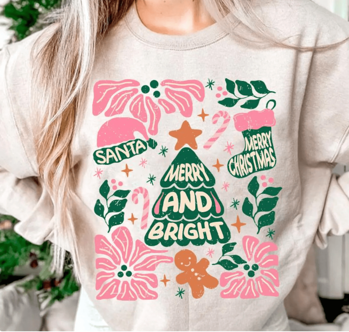 Shipping Dept. Christmas Hand Drawn Merry & Bright - Multiple Color options