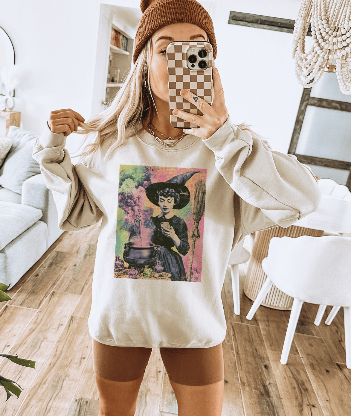 Shipping Dept. SMALL / Cream Sweatshirt Coffin Break Disco Pop Halloween - Cream Tees and Sweatshirts