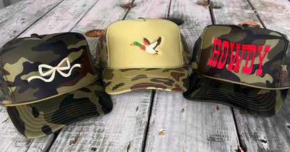 Shipping Dept. Coquette Bow Embroidery - Solid Camo Otto Trucker Hat