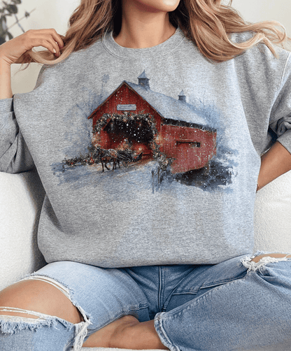 Shipping Dept. Country Horse Sleighs Christmas  - Sweatshirts & T-Shirts Multiple Color Options