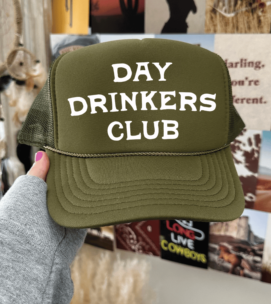 Shipping Dept. Olive Green Day Drinkers Club -  Foam Otto Trucker Hat - Multiple Colors