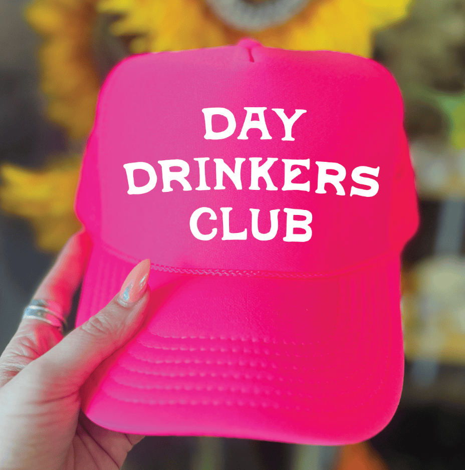 Shipping Dept. Hot Pink Day Drinkers Club -  Foam Otto Trucker Hat - Multiple Colors