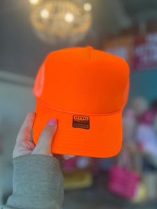 Shipping Dept. Neon Orange Dirty Hippie - Foam Trucker Cap - Multiple color options