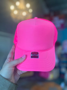 Shipping Dept. Solid Neon Pink Dirty Hippie - Foam Trucker Cap - Multiple color options