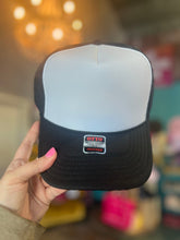 Load image into Gallery viewer, Shipping Dept. Black &amp; White Dirty Hippie - Foam Trucker Cap - Multiple color options
