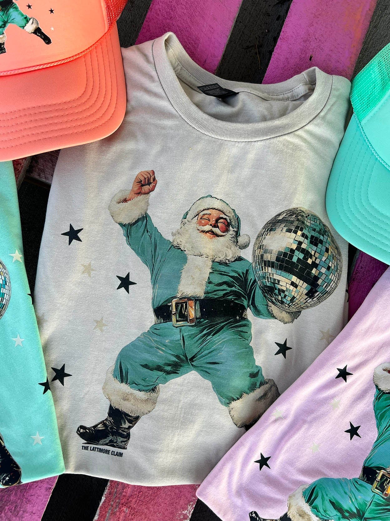 Shipping Dept. Disco Dancing Santa - Multiple Color options