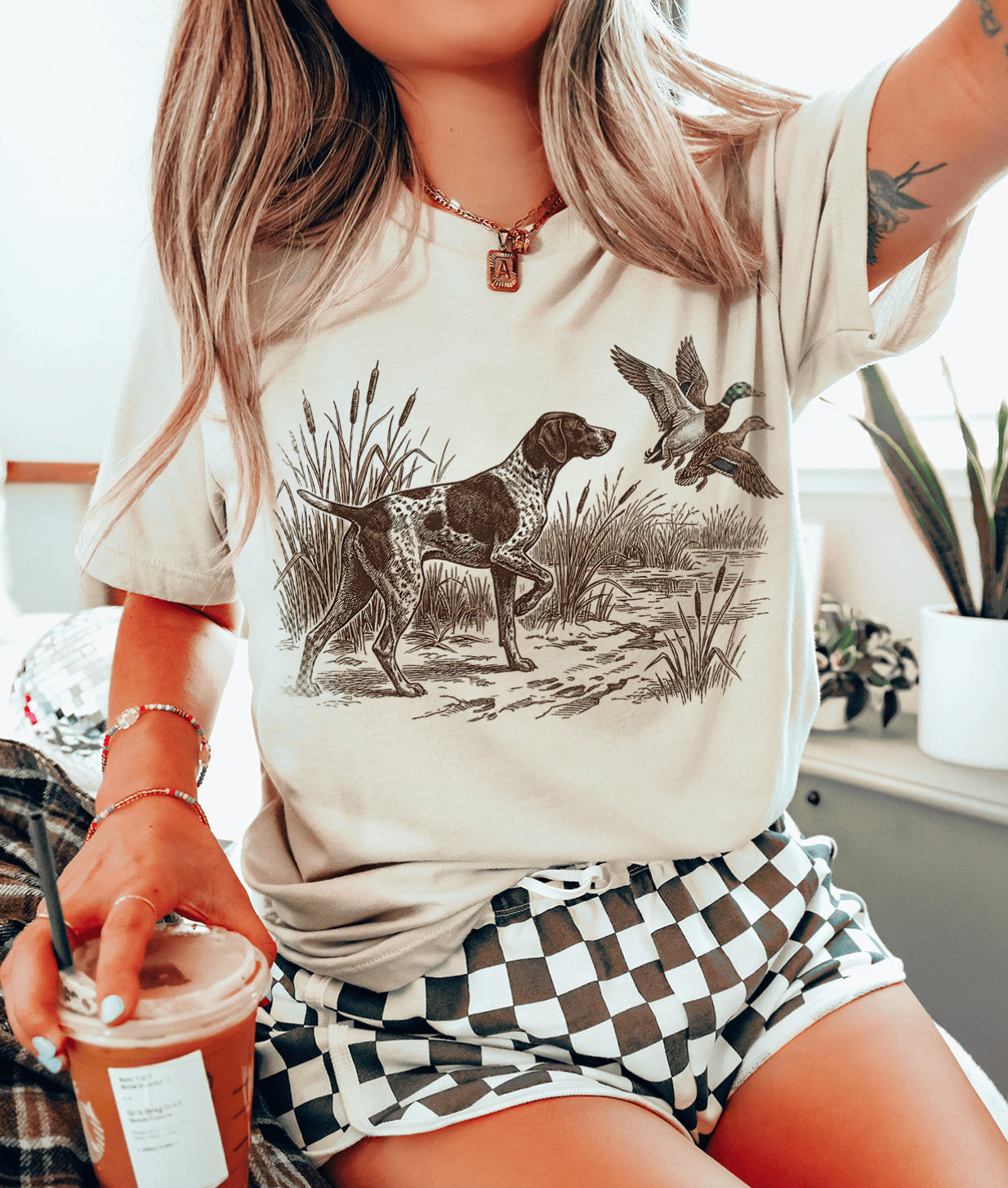 Shipping Dept. Duck Hunting Pointer Dog  - Sweatshirts & T-Shirts Multiple Color Options