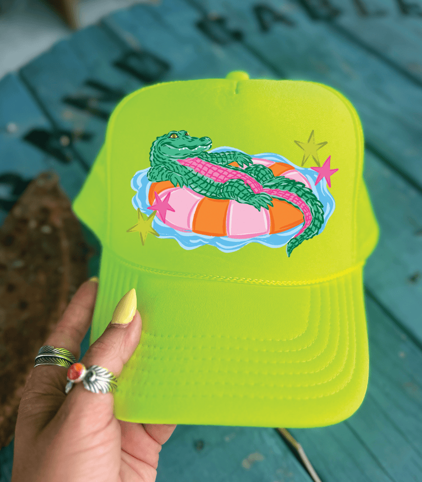 Shipping Dept. Neon Green Gator Tube -  Foam Otto Trucker (Multiple Color Options)