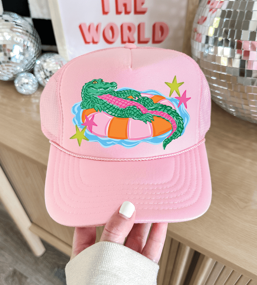 Shipping Dept. Light Pink Gator Tube -  Foam Otto Trucker (Multiple Color Options)