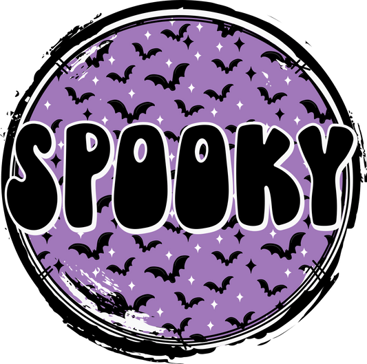 Shipping Dept. GUG spookyretro-batscircle-purpleblack- Multiple Color options
