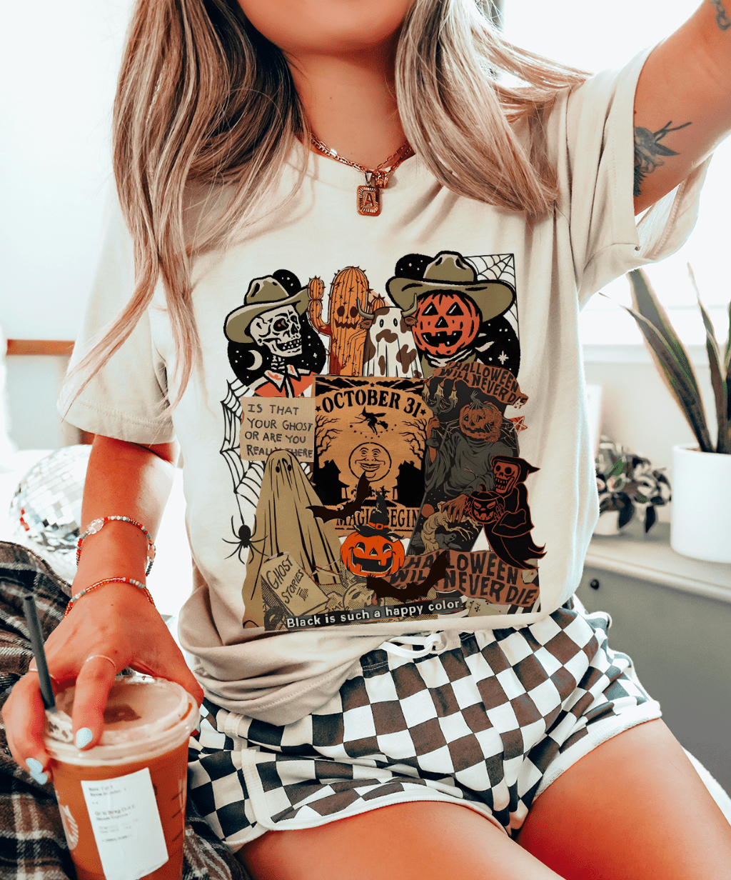 Shipping Dept. Halloween Collage Western - Cream