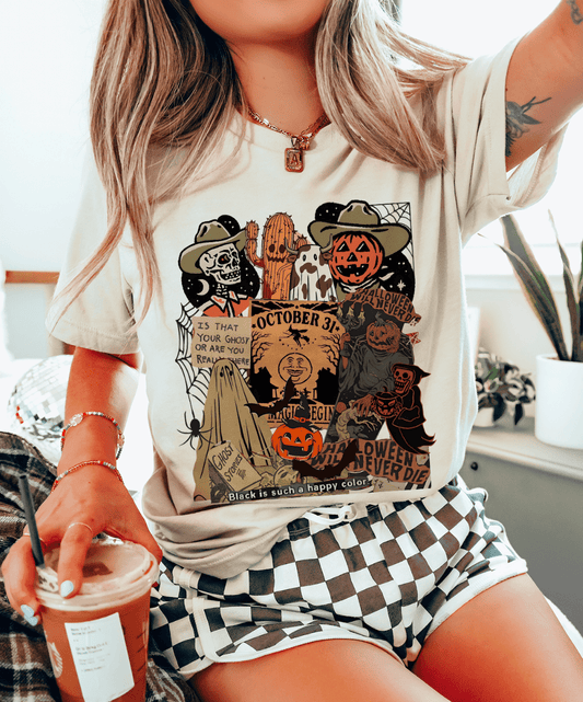 Shipping Dept. Halloween Collage Western - Cream