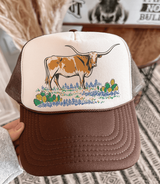 Shipping Dept. Brown & Tan Hill Country Longhorn - Foam Trucker Caps