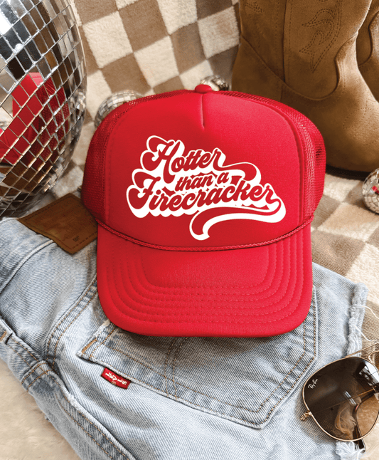 Shipping Dept. Hotter Than A Firecracker - Solid Red Foam Otto Trucker