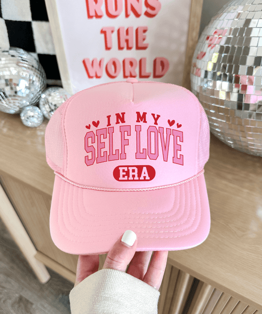 Shipping Dept. In My Self Love Era - Foam Trucker Cap - Baby Pink