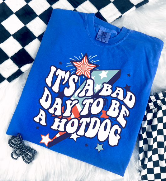 Shipping Dept. It's A Bad Day To Be A Hotdog - COMFORT COLOR - Color Flo Blue