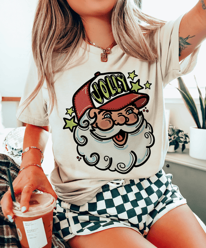 Shipping Dept. SMALL / Cream T-Shirt Jolly Santa Trucker