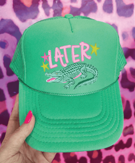 Shipping Dept. Cactus Green Later Gator Hand Drawn -  Foam Otto Trucker (Multiple Color Options)