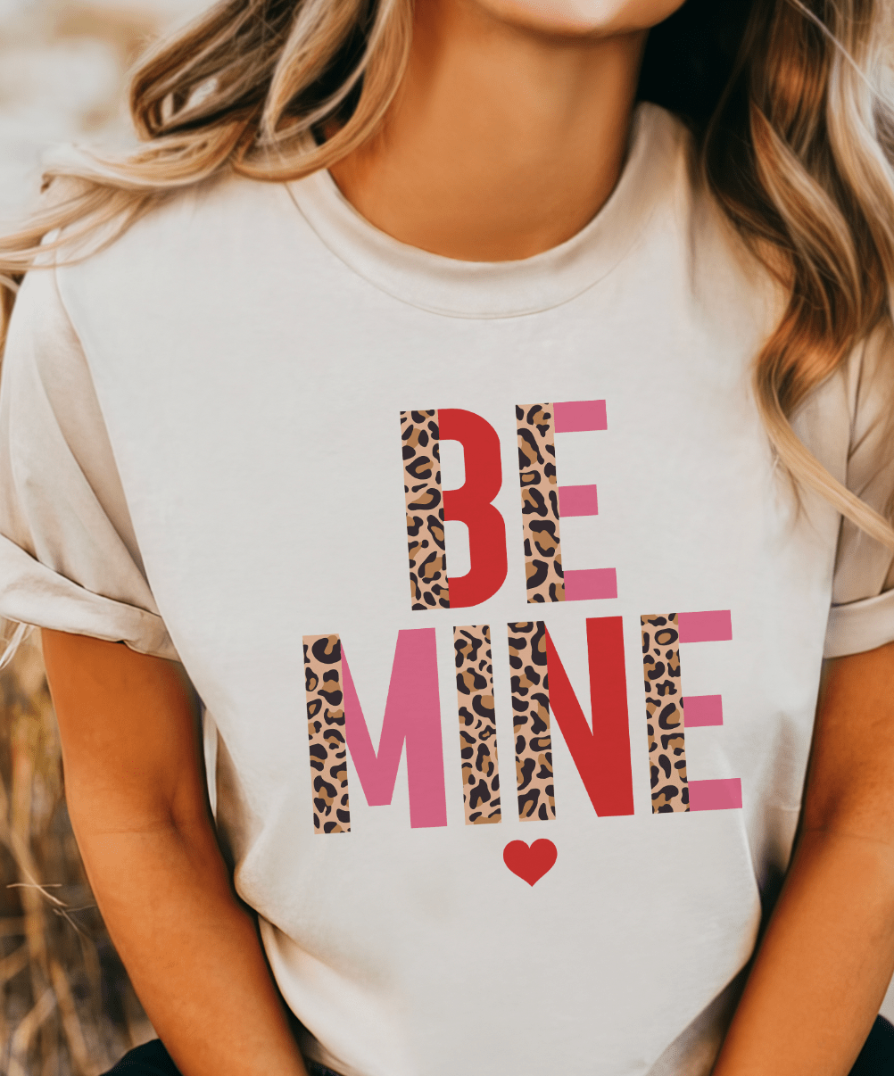 MISSMUDPIE Small / Cream T-shirt Leopard Be Mine Valentine - Multiple color options in Tee or Sweatshirt