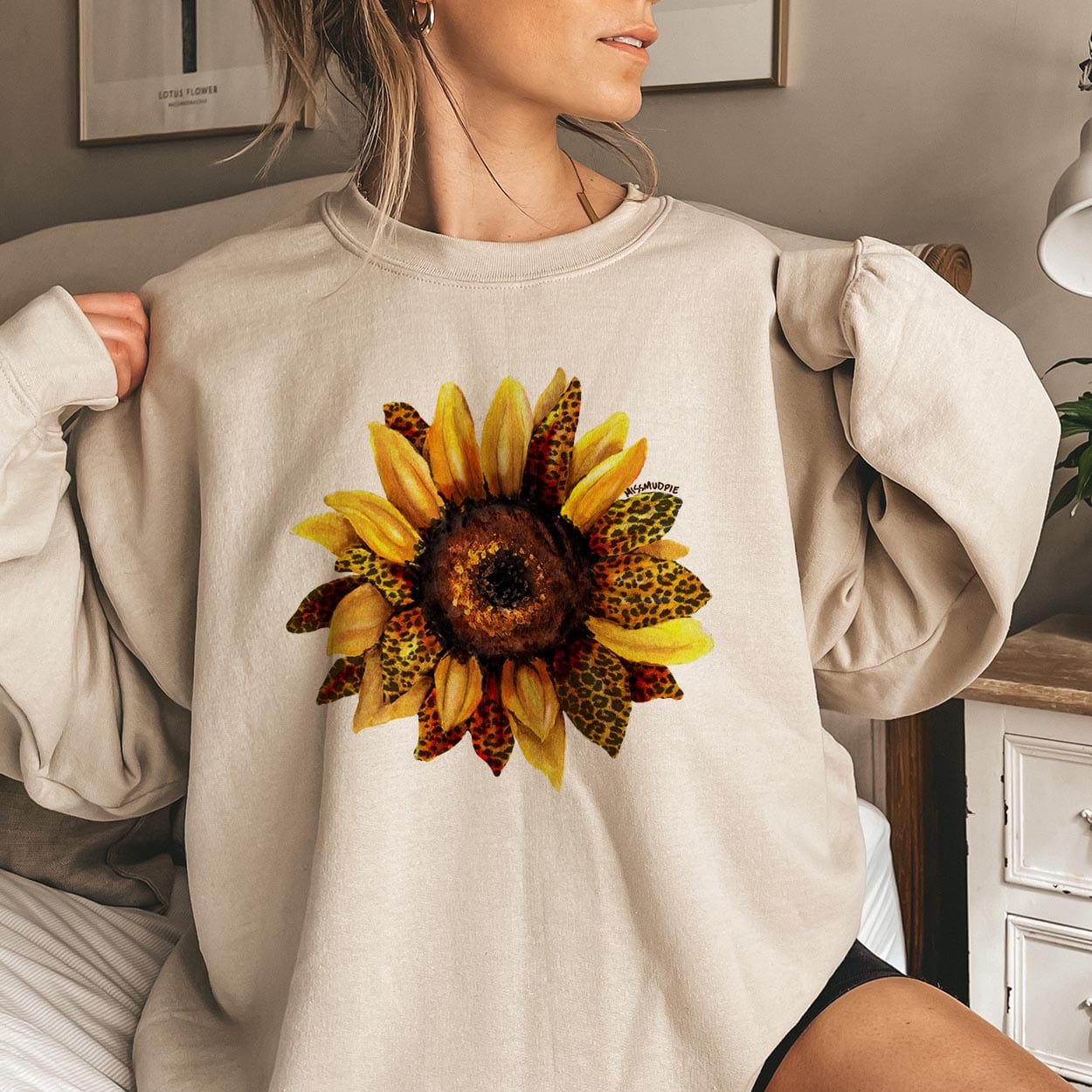 MISSMUDPIE Leopard Sunflower - Cream Sweatshirt