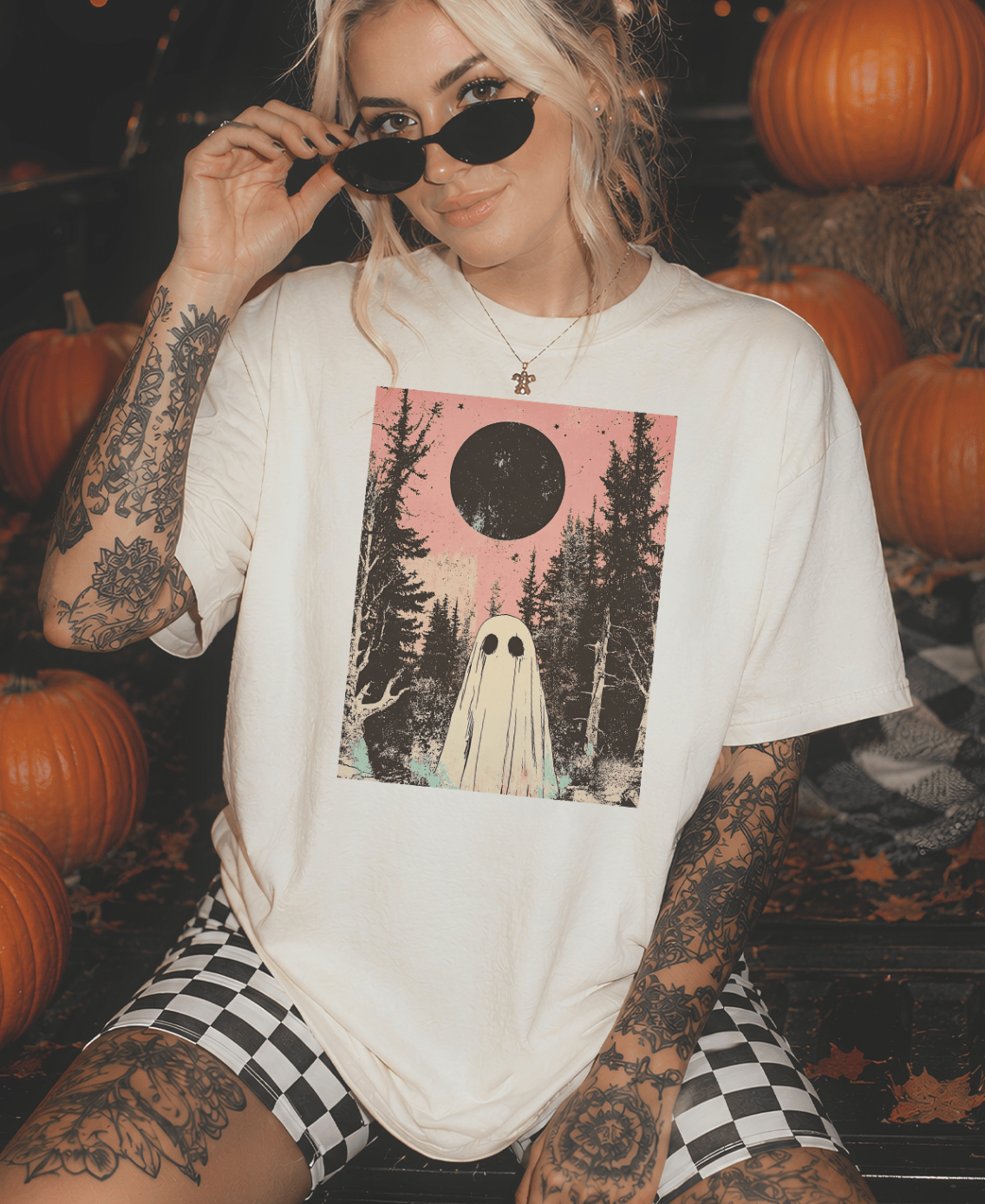 Shipping Dept. SMALL / Cream T-Shirt Living The After Life Disco Pop Halloween - Cream Tees and Sweatshirts