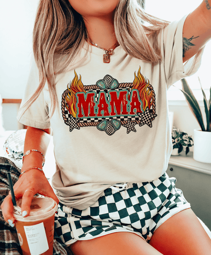 Shipping Dept. Small / Cream - Tee Mama Turquoise Fire - Multiple Options