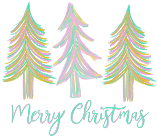 Shipping Dept. MerryChristmastreeshanddrawn- Multiple Color options
