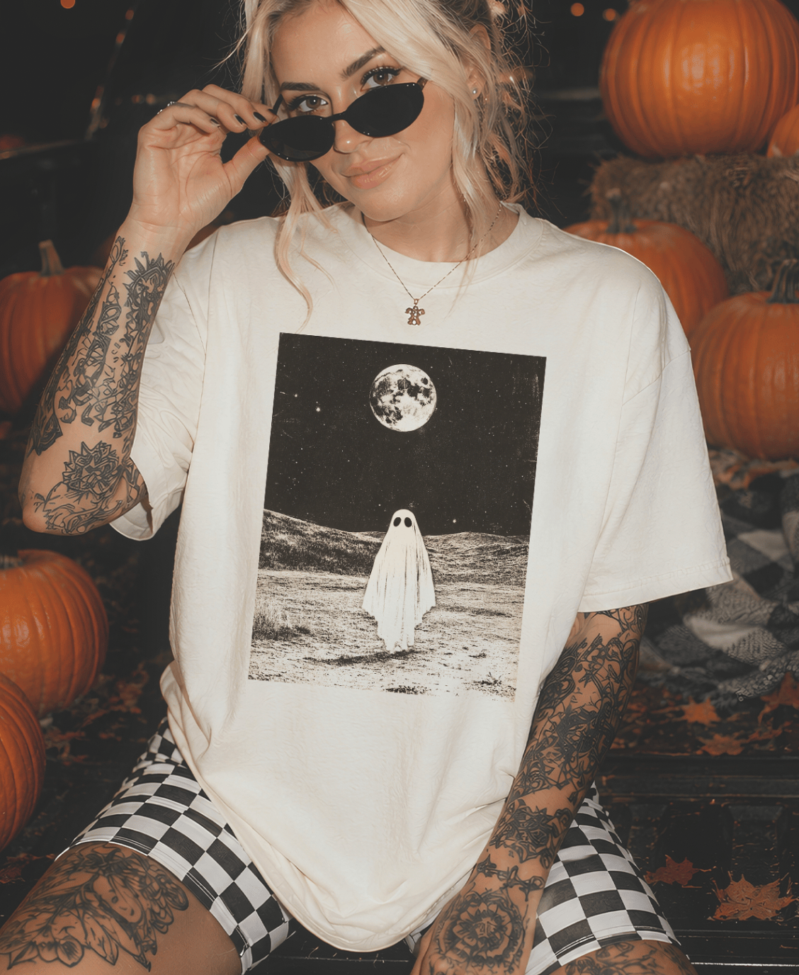 Shipping Dept. SMALL / Cream T-Shirt Midnight Mood Disco Pop Halloween - Cream Tees and Sweatshirts