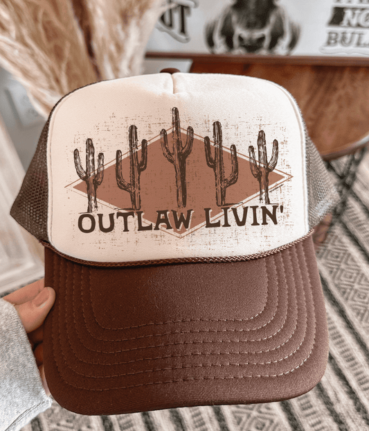 Shipping Dept. Outlaw LIvin - Brown & Tan Foam Trucker Cap